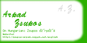 arpad zsupos business card